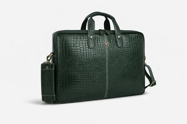 Aries_Urban_Classic_Laptop_Bag_16_Inch_Croco_Green