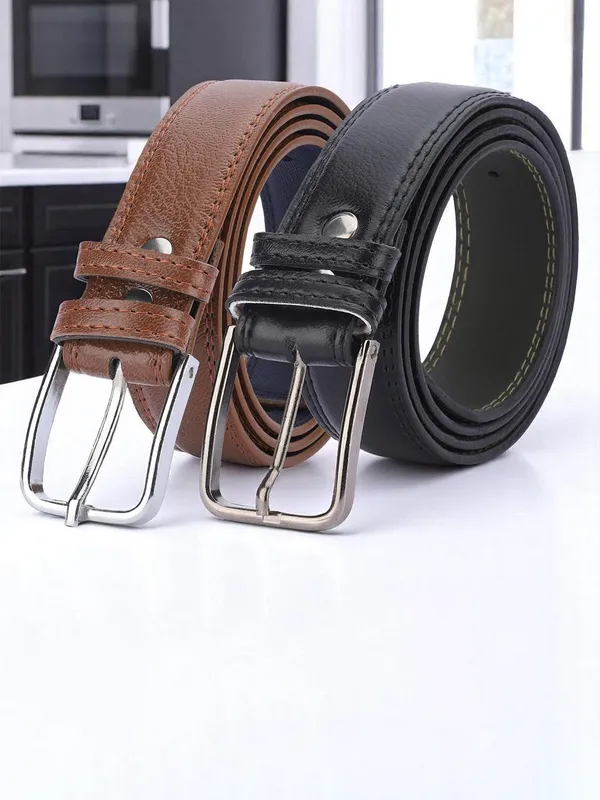 Aries_Men_Pack_Of_2_Formal_Belt_Default_Title