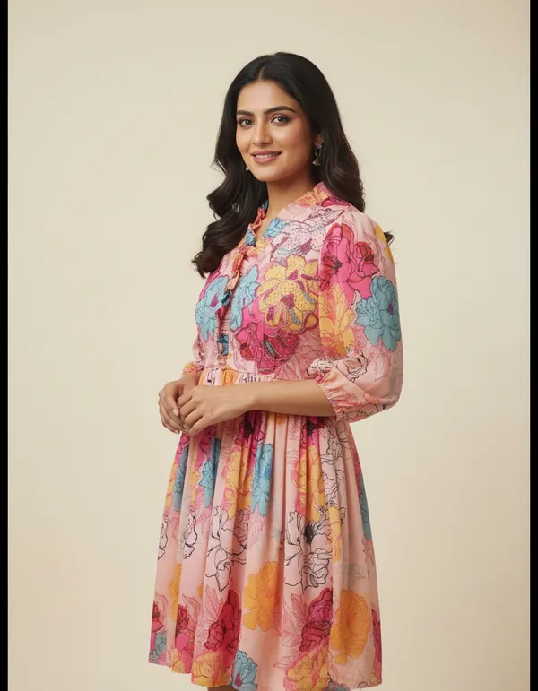 Pink_Modal_Satin_Fit_And_Flare_Dress_For_Women