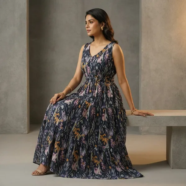 Navy_Blue_Mulmul_Fit_And_Flare_Dress_For_Women
