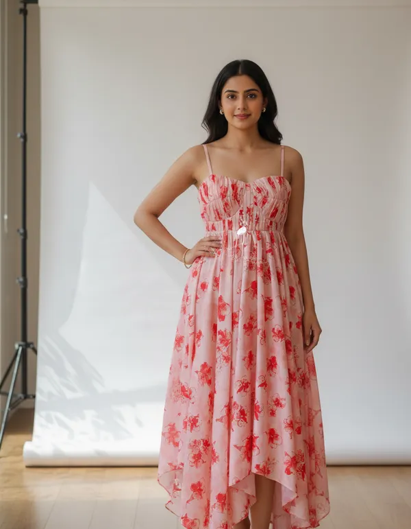 Pink_Modal_High_Low_Dress_For_Women