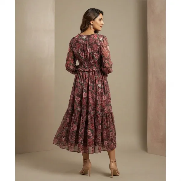 Pink_Georgette_Midi_Dress_For_Women