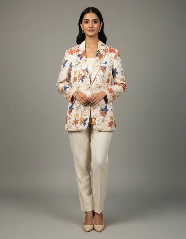 Ivory_Modal_Satin_Blazer_Suit_For_Women