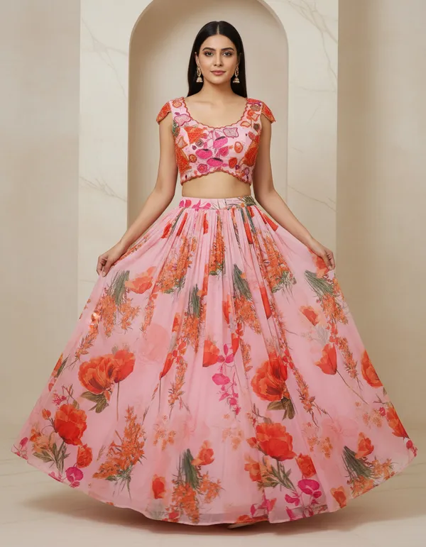 Pink_Georgette_Lehenga_Choli_Set_For_Women