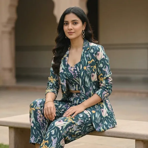 Green_Crepe_Kurta_Set_For_Women