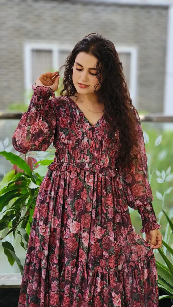 Pink_Georgette_Midi_Dress_For_Women