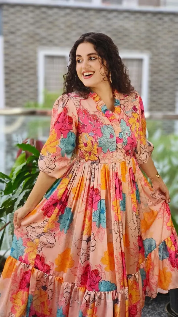 Pink_Modal_Satin_Fit_And_Flare_Dress_For_Women
