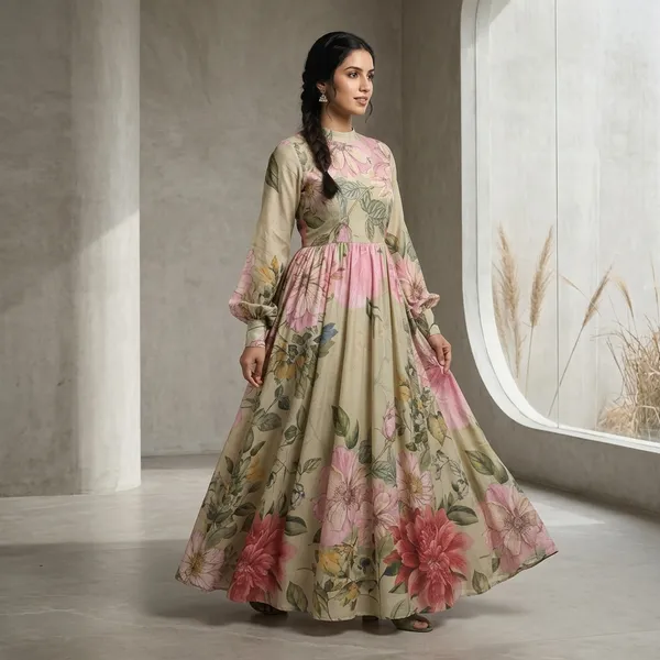 Beige_Muslin_Anarkali_Kurta_For_Women