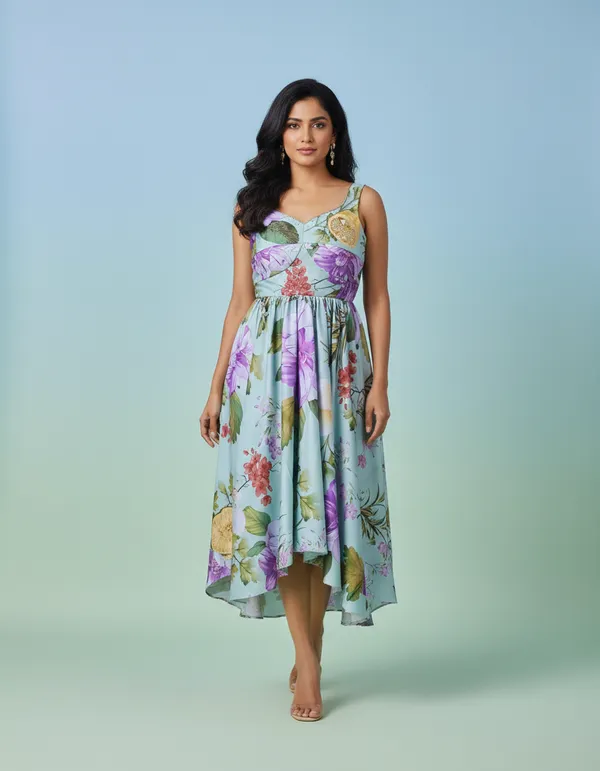Blue_Crepe_Sleeveless_Midi_Dress_For_Women