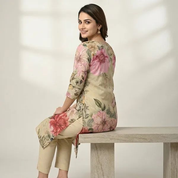 Beige_Muslin_Straight_Fit_Kurti_For_Women
