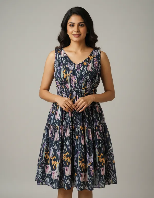 Navy_Blue_Mulmul_Fit_And_Flare_Dress_For_Women