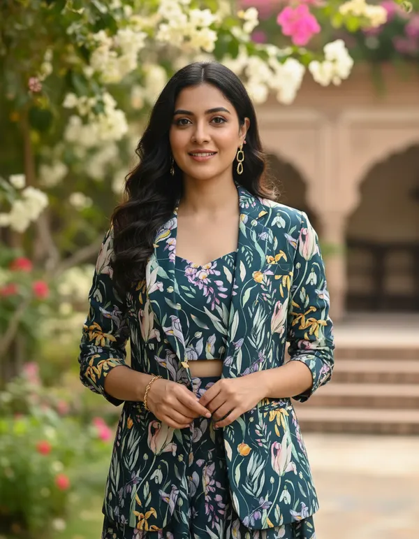 Green_Crepe_Kurta_Set_For_Women