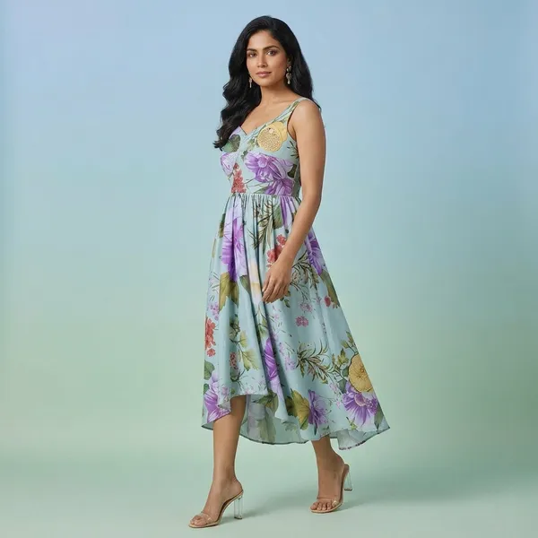 Blue_Crepe_Sleeveless_Midi_Dress_For_Women