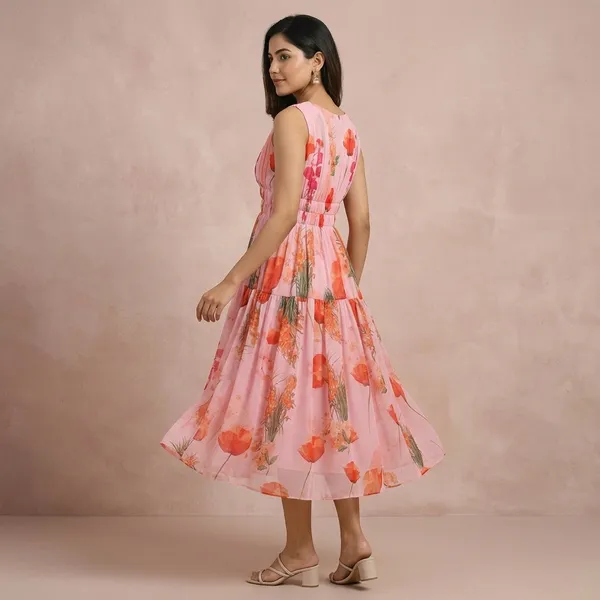 Pink_Georgette_Fit_And_Flare_Dress_For_Women