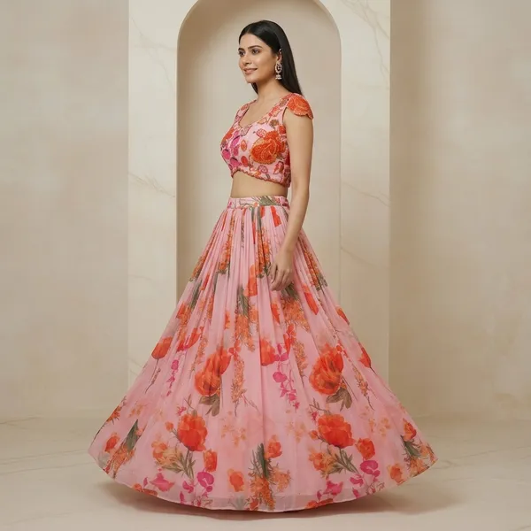 Pink_Georgette_Lehenga_Choli_Set_For_Women