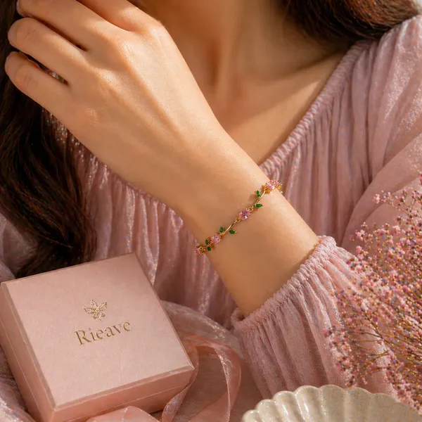 Pink_And_Green_Bloom_Vine_Tulip_Bracelet