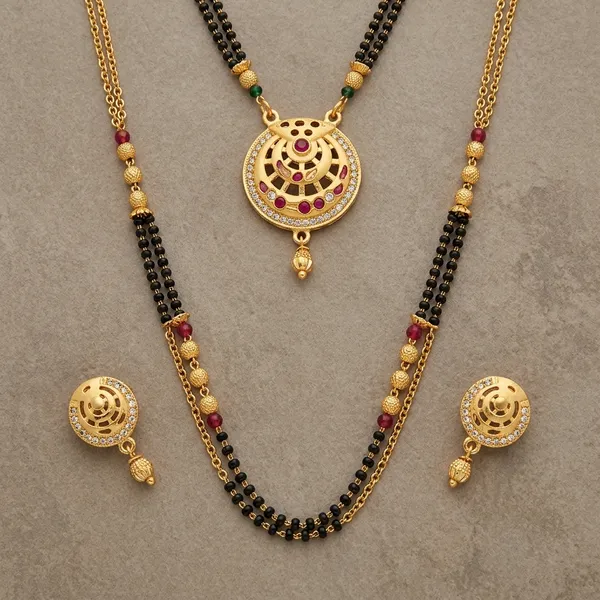 Gold_Metal_Kundan_Mangalsutra_Set_With_Earrings_For_Women