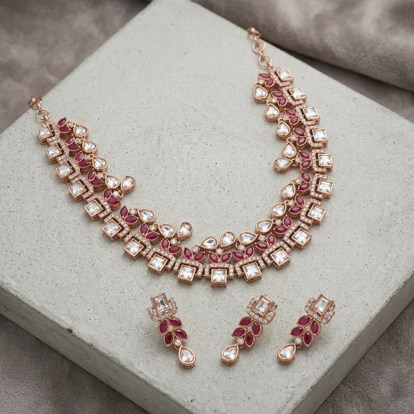 Rose_Gold_Metal_Crystal_Layered_Necklace_Set_For_Women