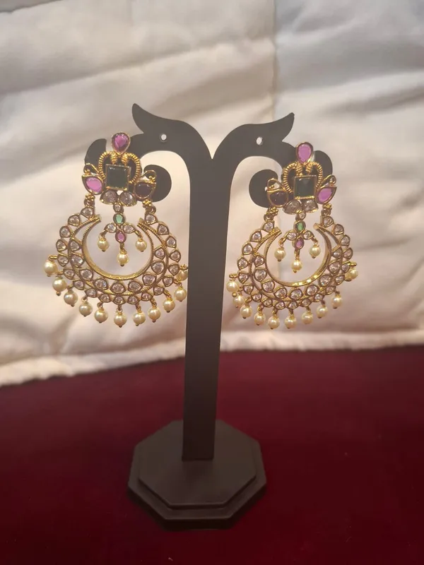 Antique_Gold_Metal_Kundan_Pearl_Drop_Chandbali_Earrings_For_Women