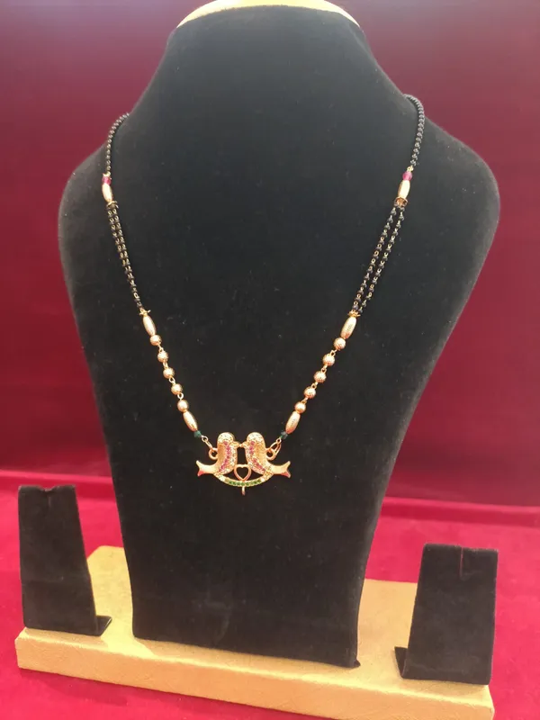 Gold_Metal_Dual_Peacock_Pendant_Mangalsutra_Necklace_For_Women