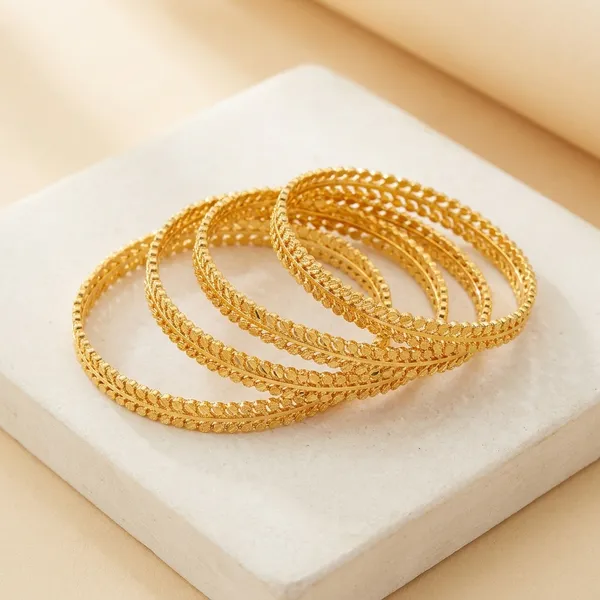 Gold_Metal_Leaf_Design_Bangles_Set_For_Women
