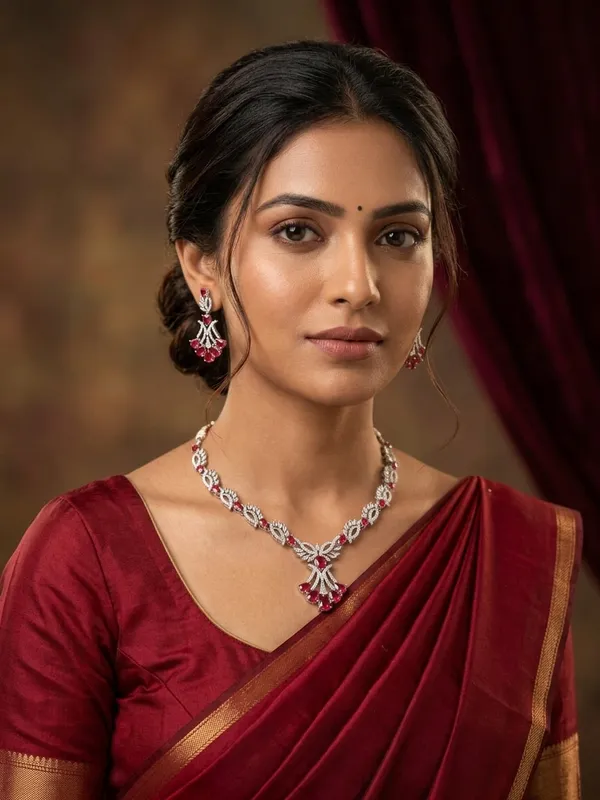 Diamond_Floral_Necklace_with_Ruby_Cluster_Accents