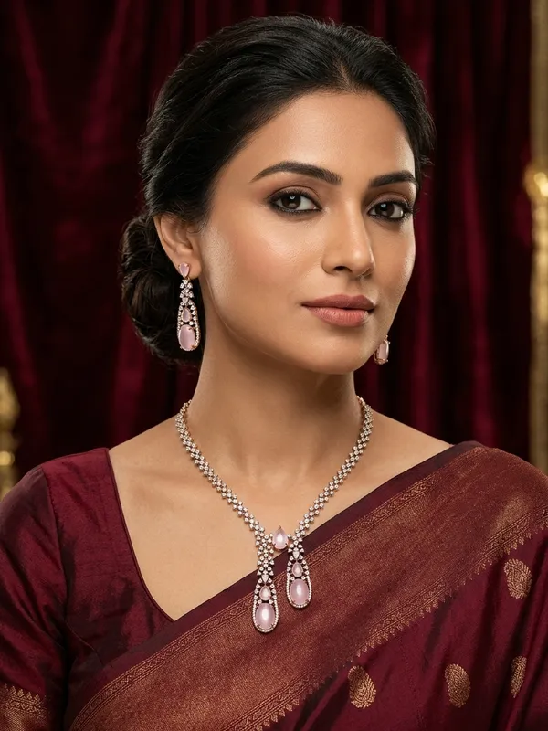 Elegant_Multi-Drop_Pink_Tourmaline_and_Diamond_Dangling_Necklace