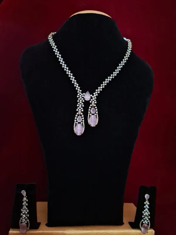 Elegant_Multi-Drop_Pink_Tourmaline_and_Diamond_Dangling_Necklace