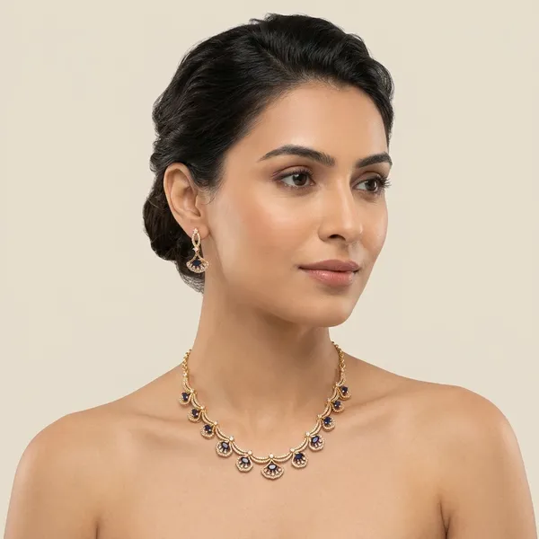 Rose_Gold_Crystal_Scalloped_Metal_Necklace_Set_For_Women