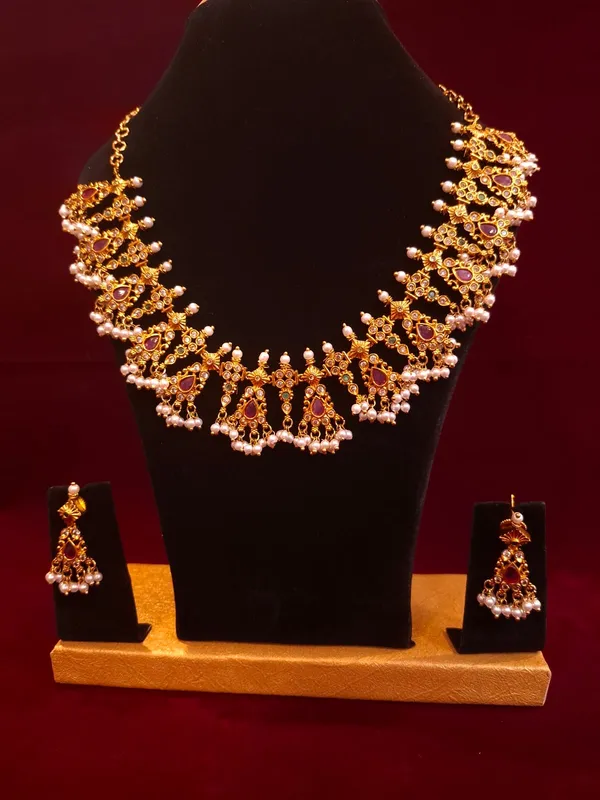 Multicolor_Metal_Guttapusalu_Necklace_Set_For_Women
