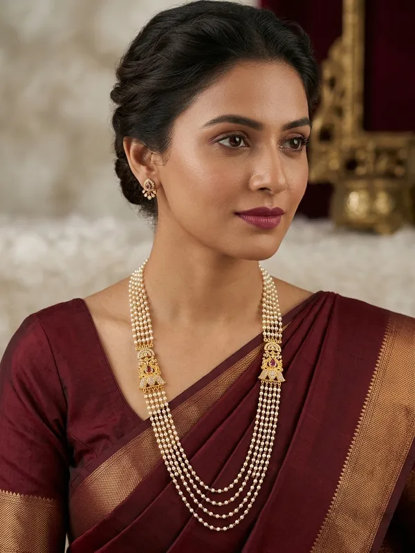 Four-Strand_Pearl_Necklace_with_Traditional_Gold_Side_Elements