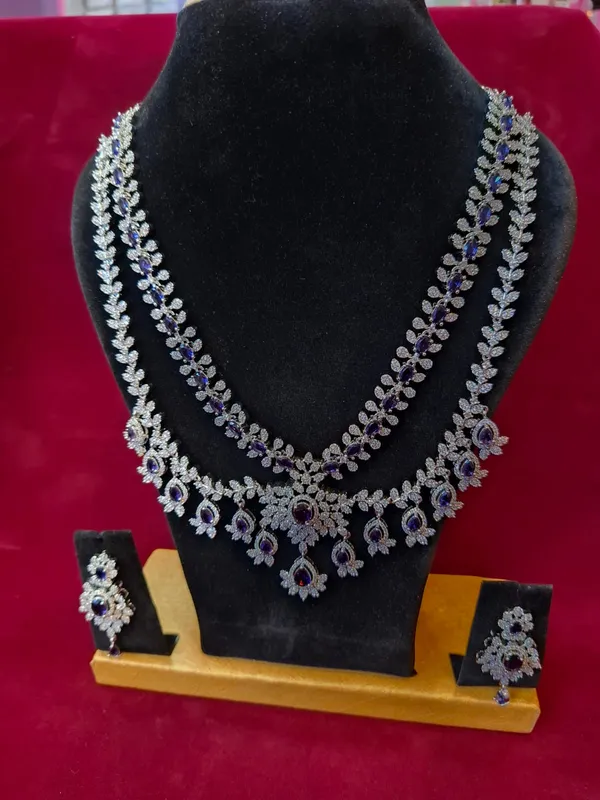 Silver_Metal_American_Diamond_Purple_Stone_Necklace_Set_For_Women