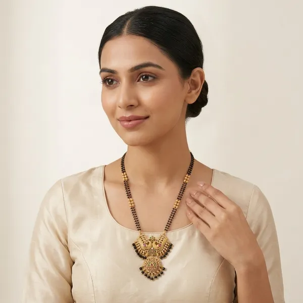 Gold_Metal_Peacock_Mangalsutra_Necklace_For_Women