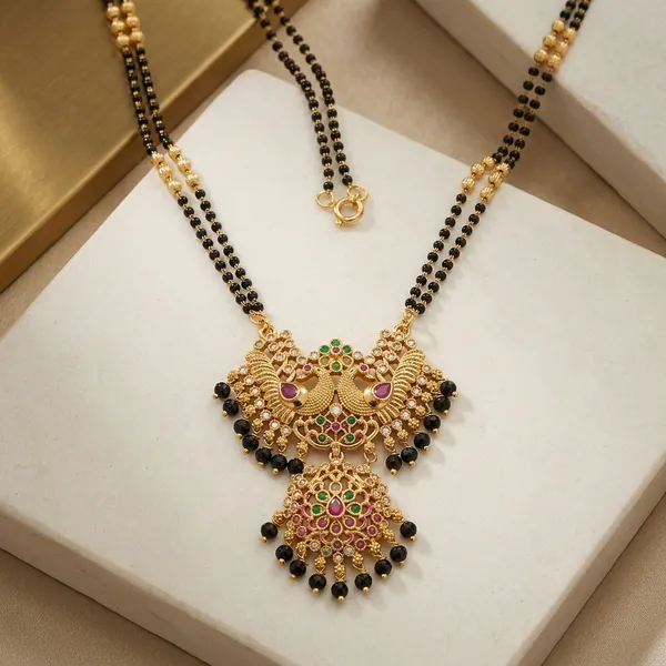 Gold_Metal_Peacock_Mangalsutra_Necklace_For_Women
