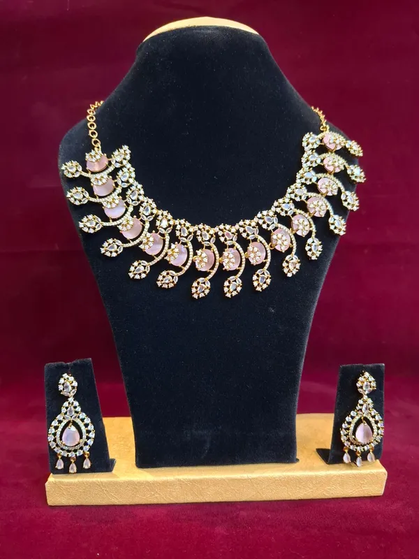 Pink_Crystal_Stone_Chandelier_Necklace_Set_For_Women