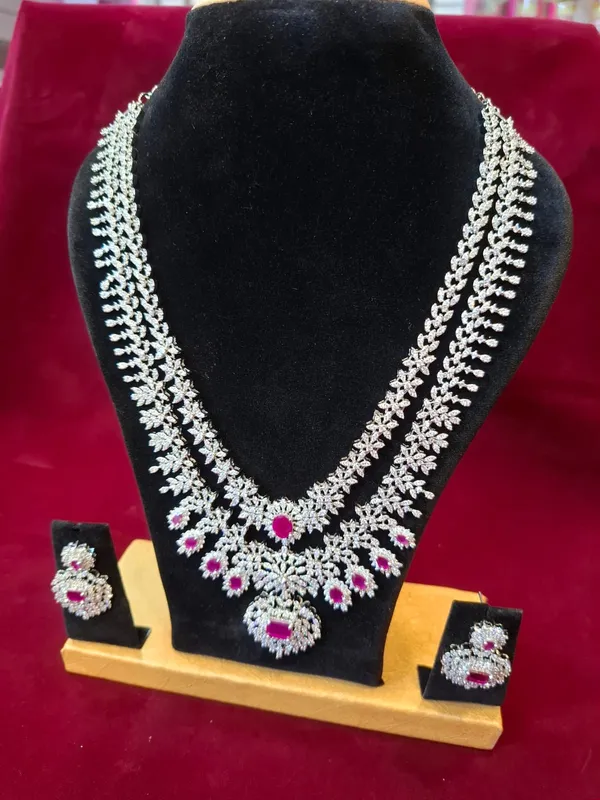Silver_And_Ruby_American_Diamond_Metal_Bridal_Necklace_Set_For_Women