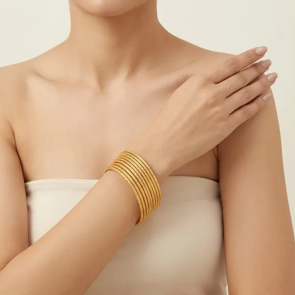 Gold_Metal_Thin_Textured_Bangles_Set_For_Women