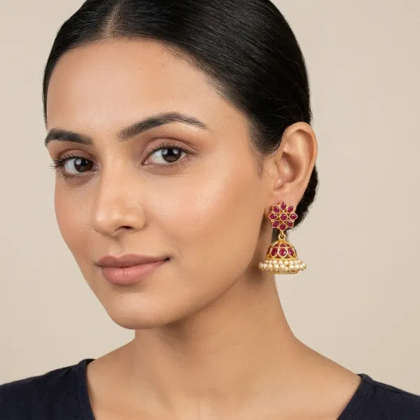 Gold_Ruby_Stone_Metal_Jhumka_Earrings_For_Women