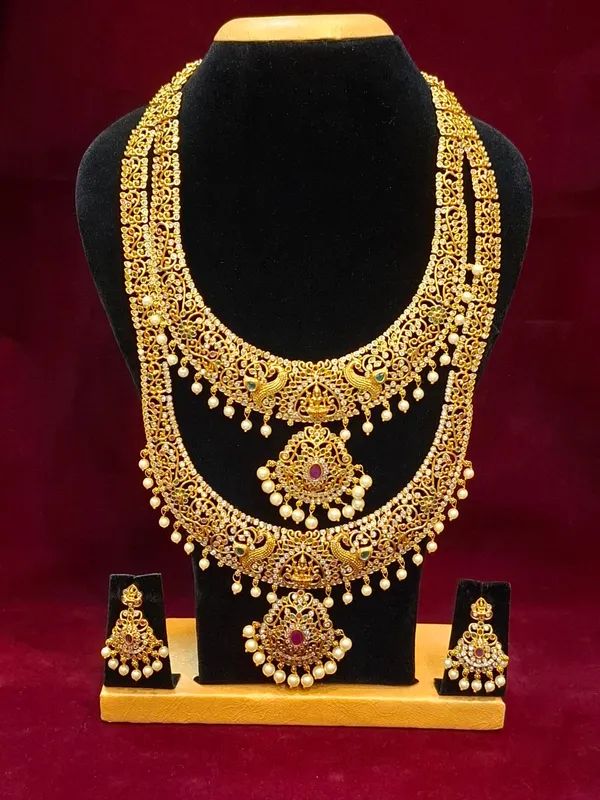 Layered_Antique_Gold_Temple_Necklace_Set_with_Goddess_Lakshmi_Pendants