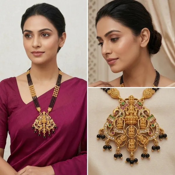Gold_Metal_Temple_Jewellery_Pendant_Necklace_For_Women