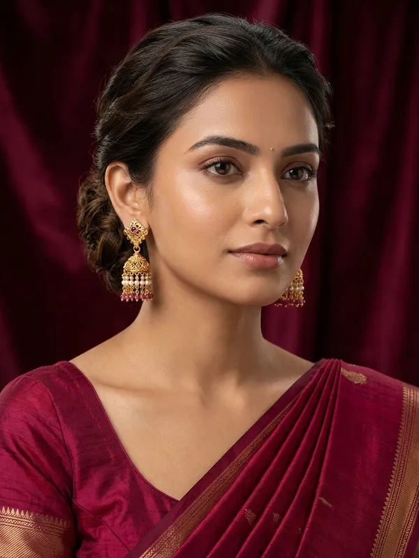 Traditional_Gold_Jhumka_Earrings_with_Pearls_and_Pink_Beads