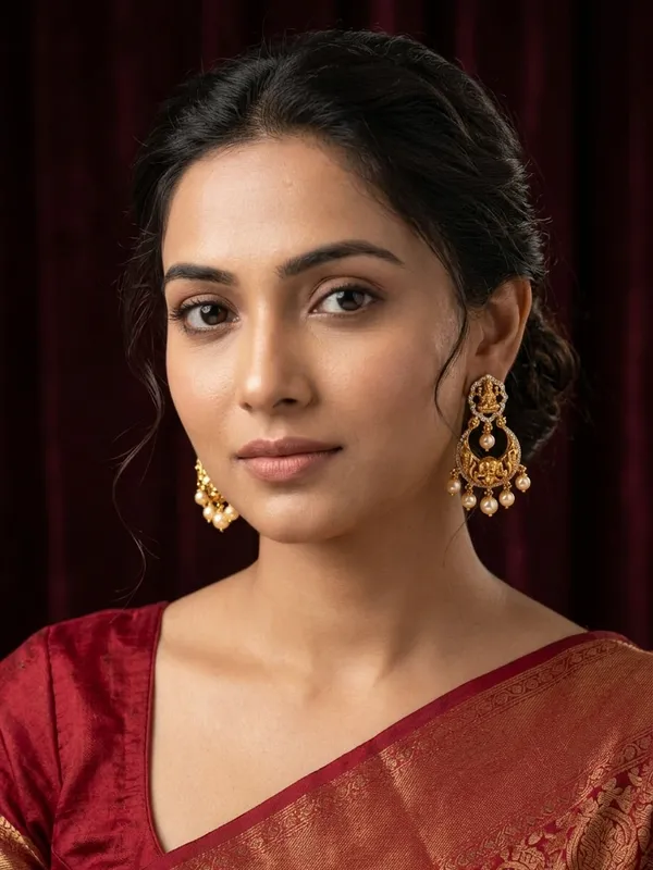Antique_Gold_Lakshmi_Motif_Chandbali_Earrings_with_Hanging_Pearls