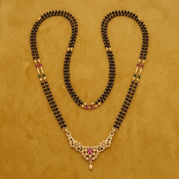 Gold_And_Pink_Metal_Black_Bead_Mangalsutra_Chain_For_Women