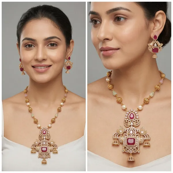 Multicolor_Metal_Kundan_Necklace_Set_For_Women