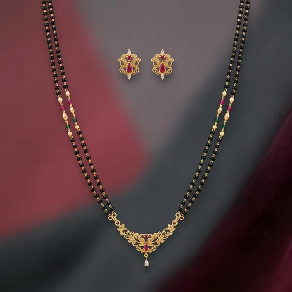 Black_And_Red_Metal_Double_Strand_Mangalsutra_Necklace_Set_For_Women