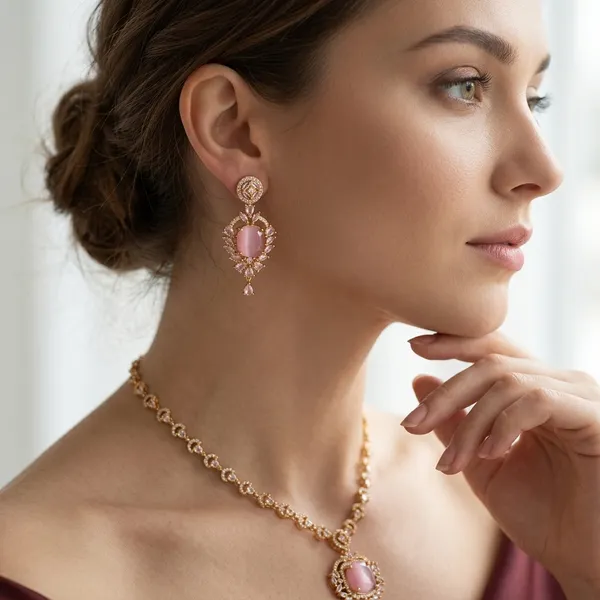 Rose_Gold_Pink_Metal_Kundan_Stone_Pendant_Necklace_Set_For_Women