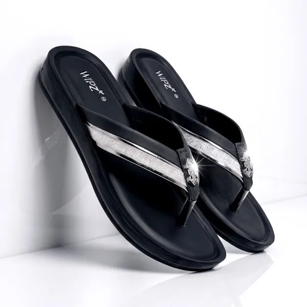 Women’s_White_Crystal_V-Strap_Sandal_8020-Black
