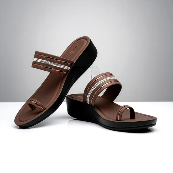 Women's_Stylish_Toe-Ring_Diamond_Strap_Wedge-Heel_Sandal-7024-Brown
