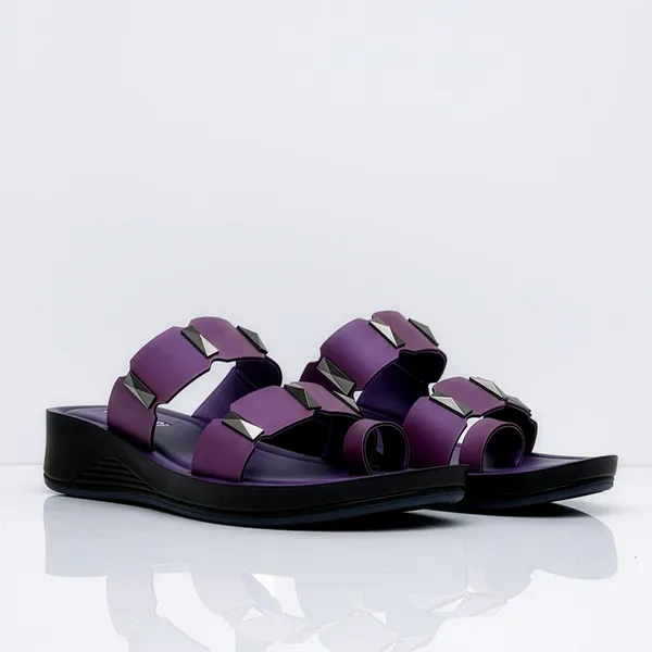 Women's_Stylish_Toe-Ring_Dual-Straps_Wedge-Heel_Sandal-7011-Wine