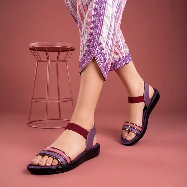 Women's_Stylish_Open-Toe_Dual-Tone_Strap_Backband_Comfort_Sandal-8038-Wine